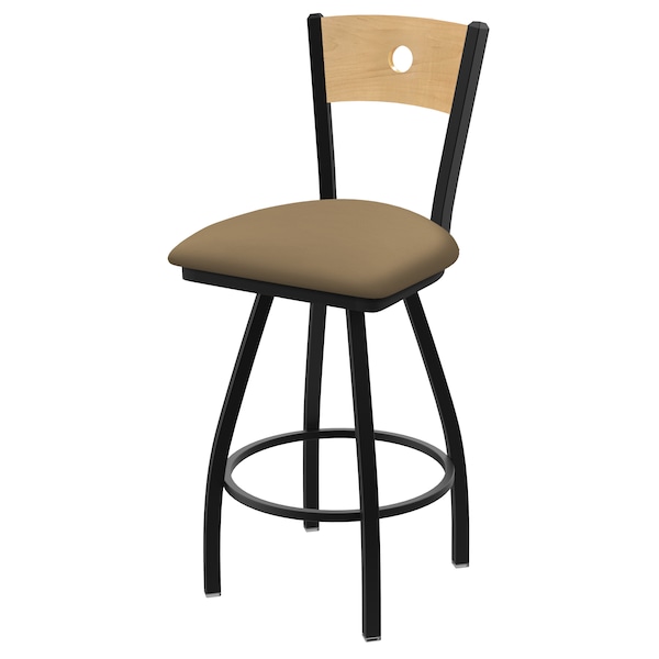 36" Swivel Counter Stool, Nickel Finish, Nat Back, Canter Sand Seat